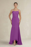 Cami Strap Mermaid Ruffled Chiffon Bridesmaid Dress in Amethyst - SHE IS ME Bridesmaid Dresses