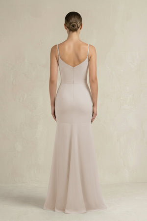 Cami Strap Mermaid Ruffled Chiffon Bridesmaid Dress in Frost - SHE IS ME Bridesmaid Dresses