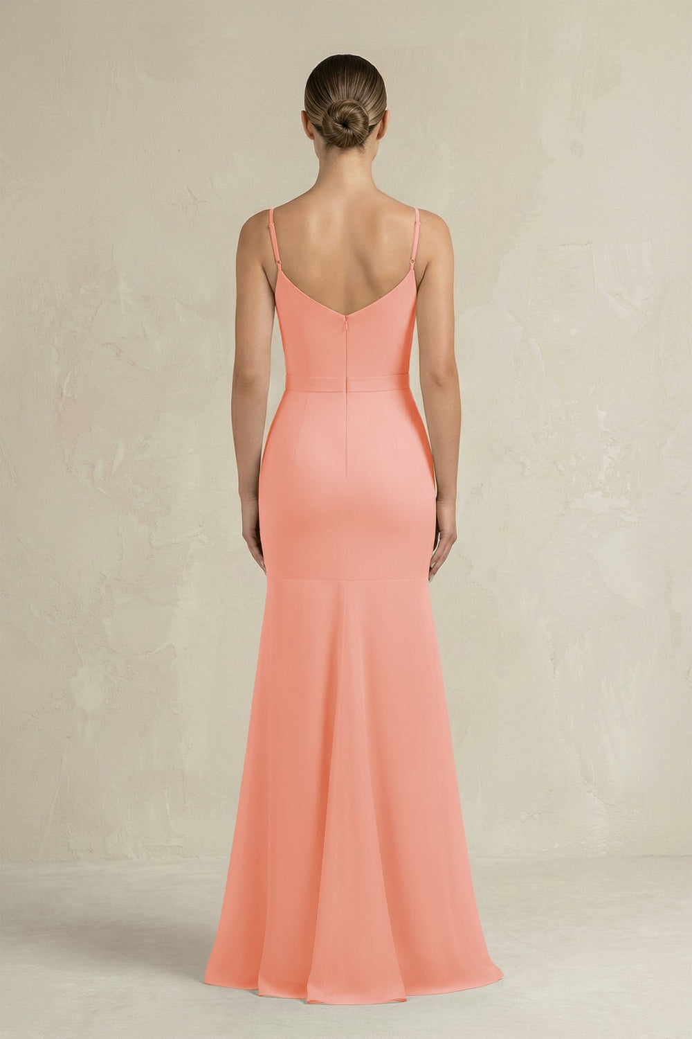 Cami Strap Mermaid Ruffled Chiffon Bridesmaid Dress in Rosette - SHE IS ME Bridesmaid Dresses