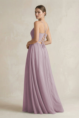 A-Line Spaghetti Strap Chiffon Bridesmaid Dress in Dusk - SHE IS ME BRIDESMAID DRESSES