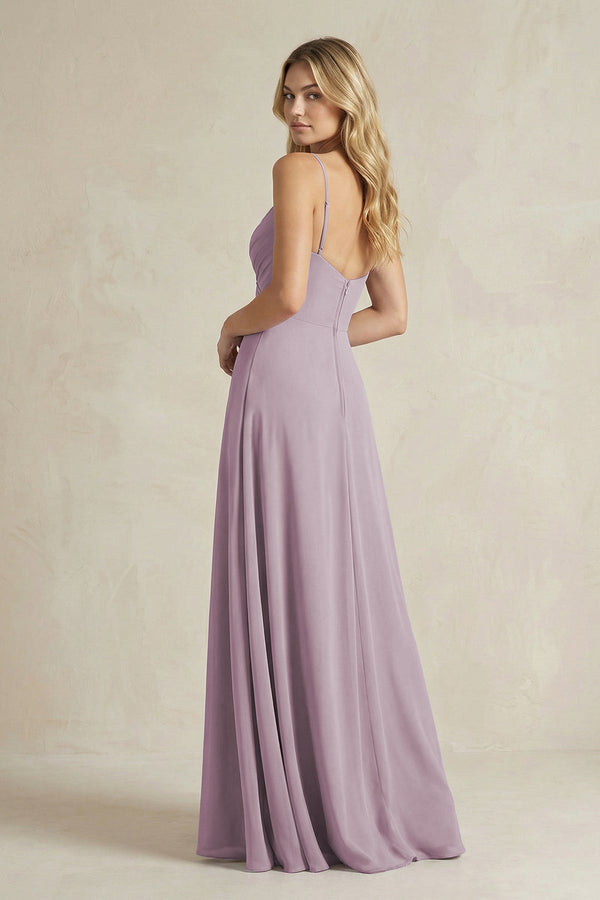 Sheath Cami Strap Ruched Chiffon Bridesmaid Dress in Dusk - SHE IS ME Bridesmaid Dresses