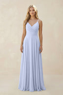 Spaghetti Strap A - Line Chiffon Bridesmaid Dress in Ice - SHE IS ME Bridesmaid Dresses