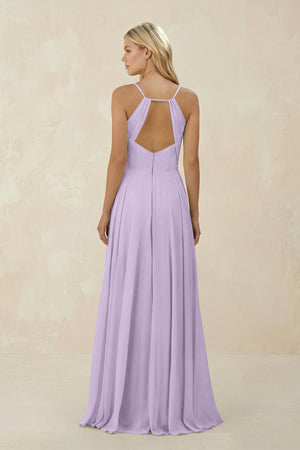 Spaghetti Strap A - Line Chiffon Bridesmaid Dress in Lavender - SHE IS ME Bridesmaid Dresses