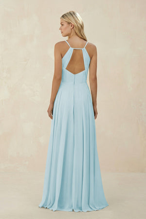 Spaghetti Strap A - Line Chiffon Bridesmaid Dress in Sky Blue - SHE IS ME Bridesmaid Dresses