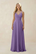 Spaghetti Strap A - Line Chiffon Bridesmaid Dress in Tahiti - SHE IS ME Bridesmaid Dresses
