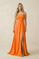 Spaghetti Strap Chiffon A - Line Bridesmaid Dress in Cinnamon - SHE IS ME Bridesmaid Dresses