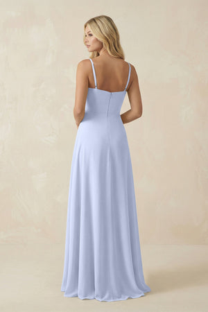 Spaghetti Strap Chiffon A - Line Bridesmaid Dress in Ice - SHE IS ME Bridesmaid Dresses