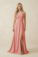 Spaghetti Strap Chiffon A - Line Bridesmaid Dress in Mulberry - SHE IS ME Bridesmaid Dresses