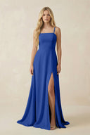 Spaghetti Strap Chiffon A - Line Bridesmaid Dress in Royal Blue - SHE IS ME Bridesmaid Dresses