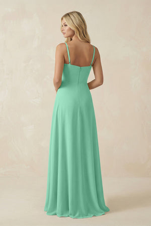 Spaghetti Strap Chiffon A - Line Bridesmaid Dress in Turquoise - SHE IS ME Bridesmaid Dresses