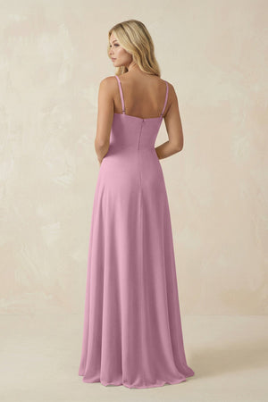 Spaghetti Strap Chiffon A - Line Bridesmaid Dress in Vintage Mauve - SHE IS ME Bridesmaid Dresses