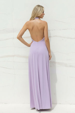 Strapless Gown With Flower in Lilac - SHE IS ME