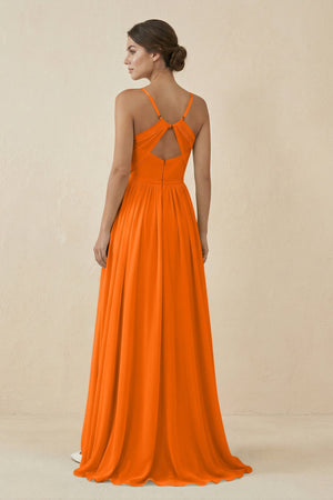 Sweetheart A - Line Chiffon Bridesmaid Dress in Cinnamon - SHE IS ME Bridesmaid Dresses