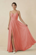 Sweetheart A - Line Chiffon Bridesmaid Dress in Mulberry - SHE IS ME Bridesmaid Dresses