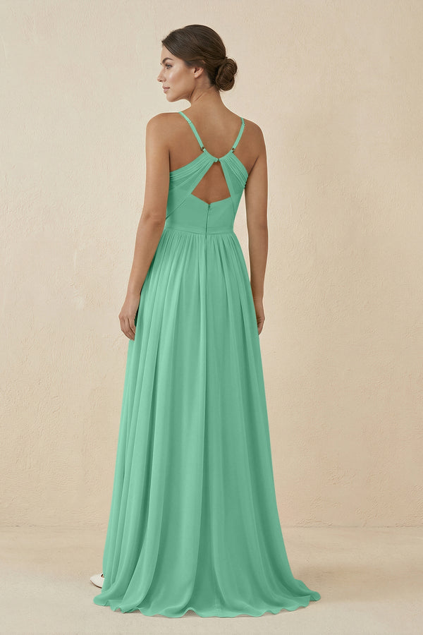 Sweetheart A - Line Chiffon Bridesmaid Dress in Turquoise - SHE IS ME Bridesmaid Dresses