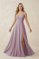 Sweetheart A - Line Chiffon Long Bridesmaid Dress in Dusk - SHE IS ME Bridesmaid Dresses