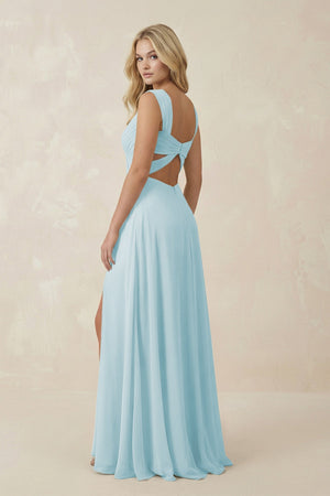 Sweetheart A - Line Chiffon Long Bridesmaid Dress in Sky Blue - SHE IS ME Bridesmaid Dresses