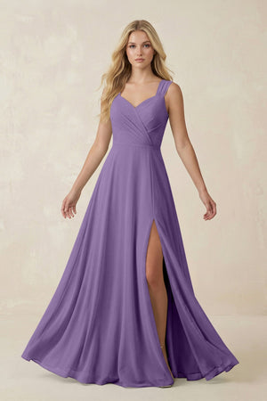 Sweetheart A - Line Chiffon Long Bridesmaid Dress in Tahiti - SHE IS ME Bridesmaid Dresses