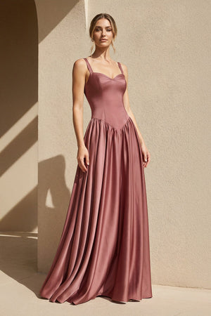 Sweetheart Corset A - Line Gown in Mulberry - SHE IS ME