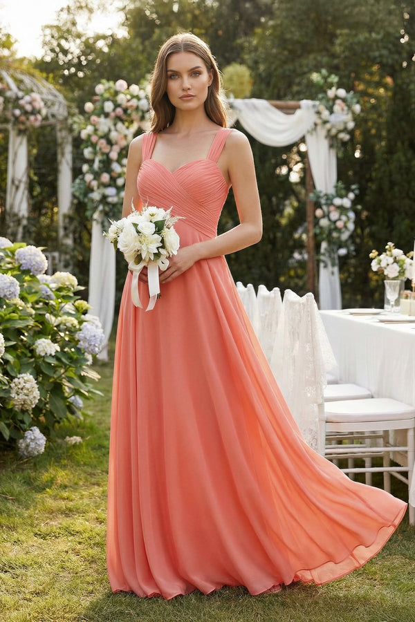 Sweetheart Pleated A-Line Chiffon Bridesmaid Dress in Wild Rose - SHE IS ME Bridesmaid Dresses